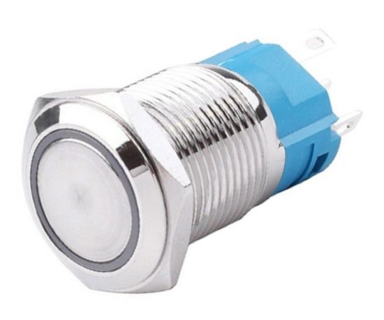 Picture of PUSH BUTTON SWITCH 1xNO/NC SPDT 5A 12V M22 D=25 L=35 LATCHING YELLOW