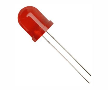 Picture of LED 10mm ROUND DIFUSED RED 800mcd 80D