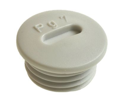Picture of BLANKING PLUG POLY PG7 WHITE ID=8.7mm OD=12mm H=8mm