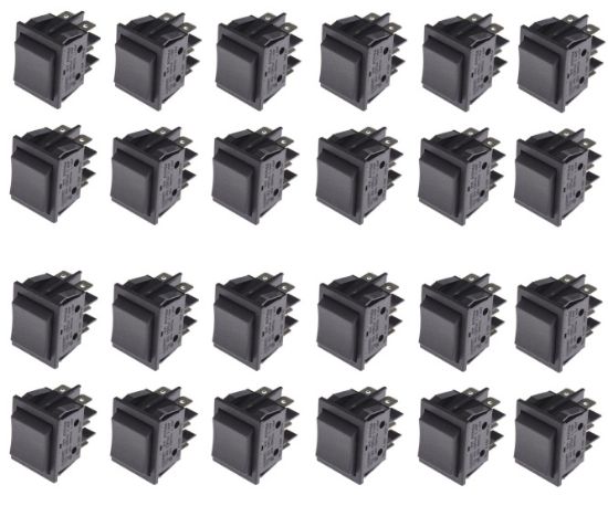 Picture of ROCKER SWITCH DPDT (ON)-OFF-(ON) 33x25mm - 50/BOX