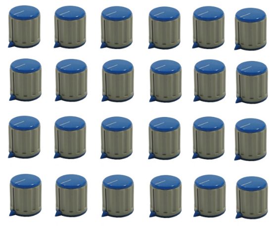 Picture of CAPPED KNOB 21mm POINT 6.4MM SHAFT BLUE & GREY - 100/BOX