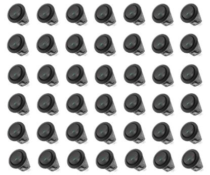 Picture of ROUND ROCKER SWITCH 12VDC SPST W/LED GREEN - 100/BAG