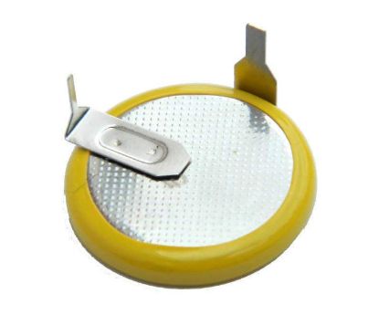 Picture of RECHARGABLE LITHIUM COIN BATTERY 3V 20mA 20x2 90-DEG 2-PIN PCB