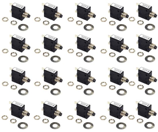 Picture of CIRCUIT BREAKER P/MNT 250VAC 12A  M11 RND NUT - 50/BAG