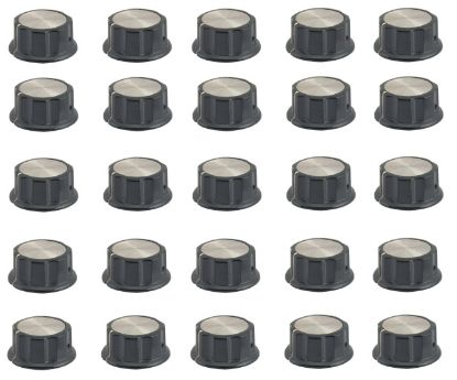 Picture of KNOB SILVER WITH MARKER 45x21mm 6.4mm HOLE - 50/BAG