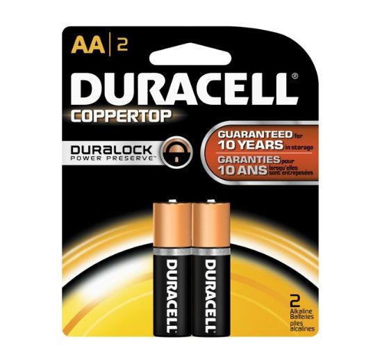 Picture of LR6/AA  DURACELL BATTERY 1.5V 2/PACK ALKALINE
