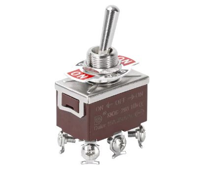 Picture of LARGE TOGGLE SWITCH DPDT ON-OFF-ON SCREW TERMINAL