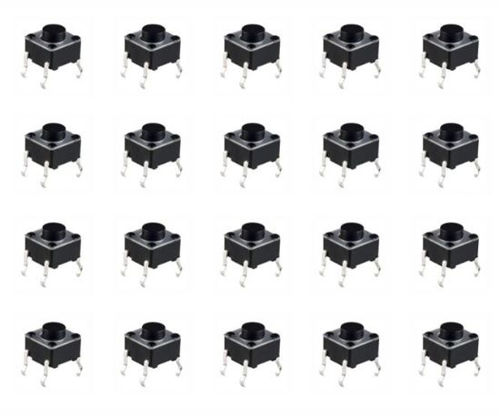 Picture of PCB TACTILE SWITCH 6x6mm H=4.3mm BLK - 1K/BAG