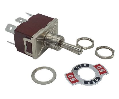 Picture of TOGGLE SWITCH DPDT (ON)-OFF-(ON) 6.3mm TERMINAL - DEBULK