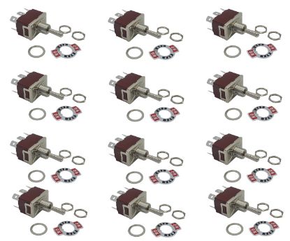 Picture of TOGGLE SWITCH DPDT (ON)-OFF-(ON) 6.3mm SPADE TERMINAL-20/BAG