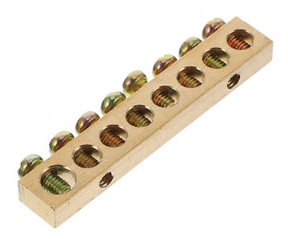 Picture of EARTHING BARE BRASS BUSBAR 8WAY