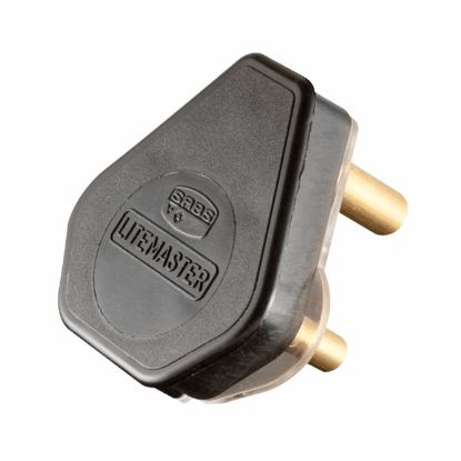 Picture of 16A 3-PIN PLUGTOP BLACK PLASTIC TOP SCREW