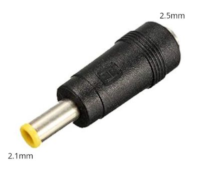 Picture of ADAPTER DC POWER 2.1 PLUG TO 2.5mm SOCKET YELLOW RING