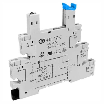 Picture of RELAY BASE DIN RAIL MOUNT (THIN) 6-24VAC/DC 6A@250V