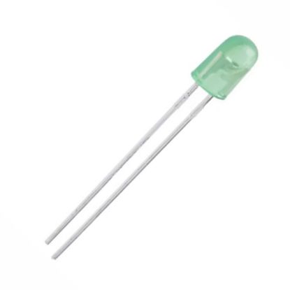 Picture of LED 5mm GREEN DIFFUSE ROUND FLANGELESS 600mcd