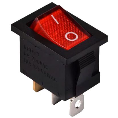 Picture of ROCKER SWITCH ILLUMINATED RD 12V 15A SPST 13x19