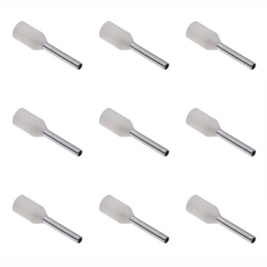 Picture of BOOT LACE FERRULE TERMINAL WHITE 0.5mm L=8mm 1K/BAG