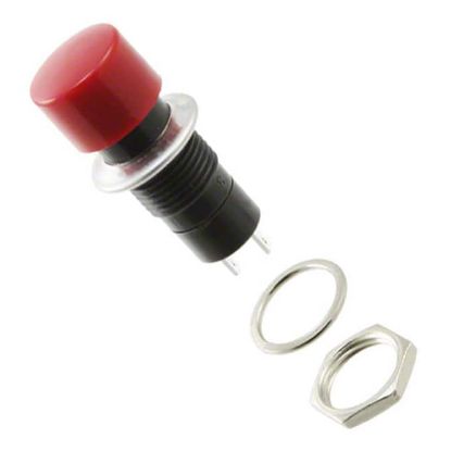 Picture of PUSH BUTTON MUSHR SWITCH N.O. SPST 3A RED SOLDER M12 D=16.5mm L=37.5