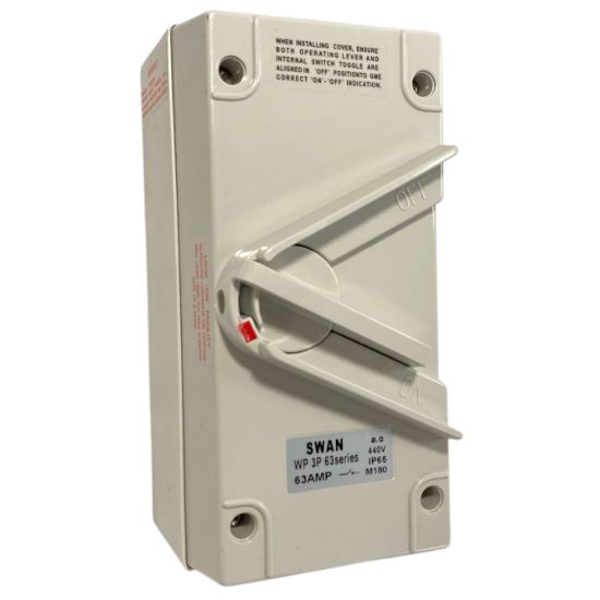 Picture of LOAD BREAK SWITCH 63A 3P 440VAC IP65 ENCL.LOCKABLE ISOLATOR
