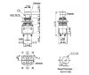 Picture of PUSH BUTTON SWITCH LATCHING DPDT 4A METAL SOLDER M12 L=40