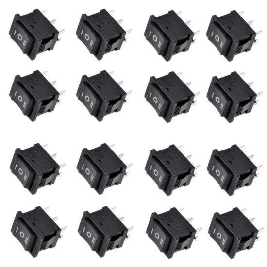 Picture of ROCKER SWITCH DPDT ON-OFF-ON 21.5x28mm - 50/BOX