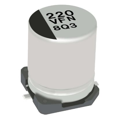 Picture of ELECTROLYTIC CAPACITOR SMD 47uF 100VDC HT 10x10mm
