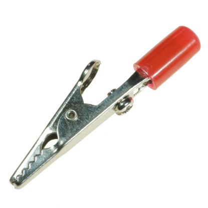 Picture of CROCODILE CLIP RED WITH 4mm BANANA SOCKET ENTRY