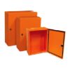 Picture of STEEL ENCLOSURE ORANGE LOCKABLE 1-KEY HOLE 400x300x200mm