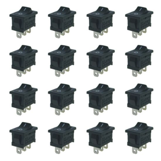 Picture of ROCKER SWITCH SPDT 6A BK P/FIT 13x19mm - 200/BAG