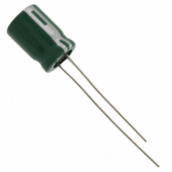 Picture of ELECTROLYTIC CAPACITOR RADIAL 100uF 16V HT 6.3x7 P=2.5