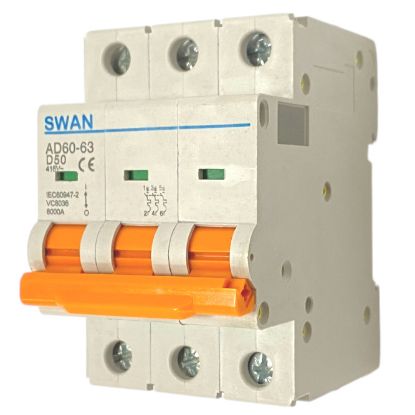 Picture of MINI D/R CIRCUIT BREAKER 50A 3P 6KA D-CURVE