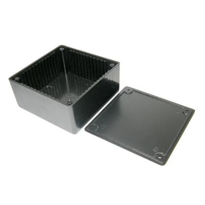 Picture of ABS ENCLOSURE BLACK 105x105x52mm WITH RIBS