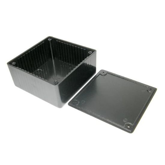 Picture of ABS ENCLOSURE BLACK 105x105x52mm WITH RIBS