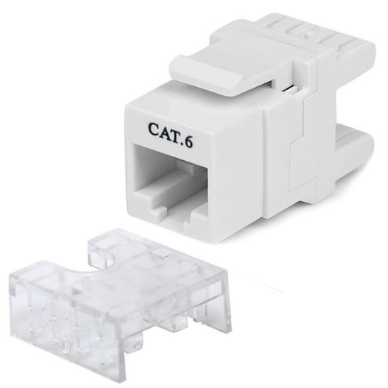 Picture of RJ45 KEYSTONE CAT6 SOCKET HORIZONTAL WHITE