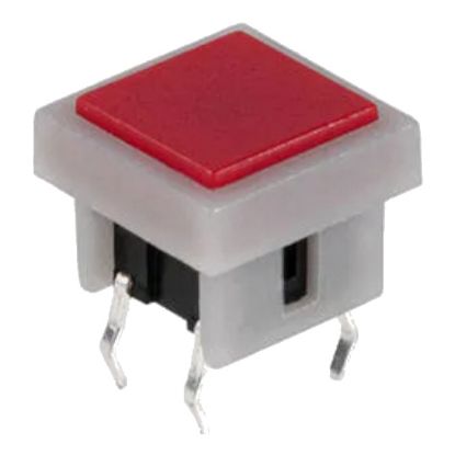 Picture of PUSH BUTTON RED  TACTILE SQUARE 10x10 PCB