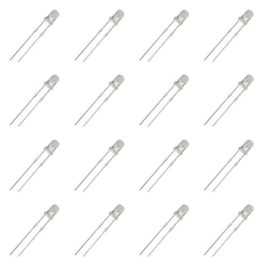 Picture of 3mm LED 3mm CLEAR RED 790mcd 50-DEG-1K/BAG