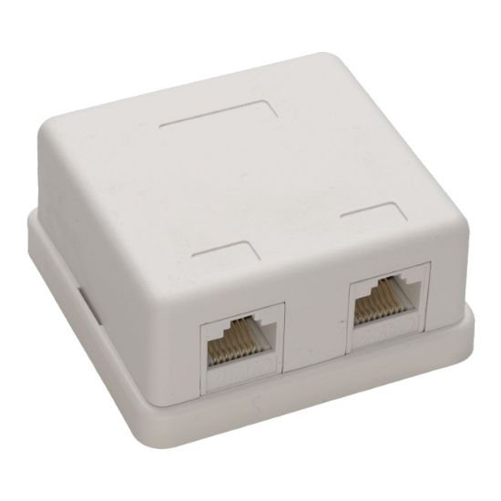 Picture of CAT6A RJ45 8P8C SURFACE BOX DUAL NETWORKING PORT WHITE