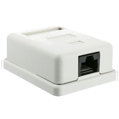 Picture of RJ45 SURFACE BOX CAT5e WHITE SINGLE PORT