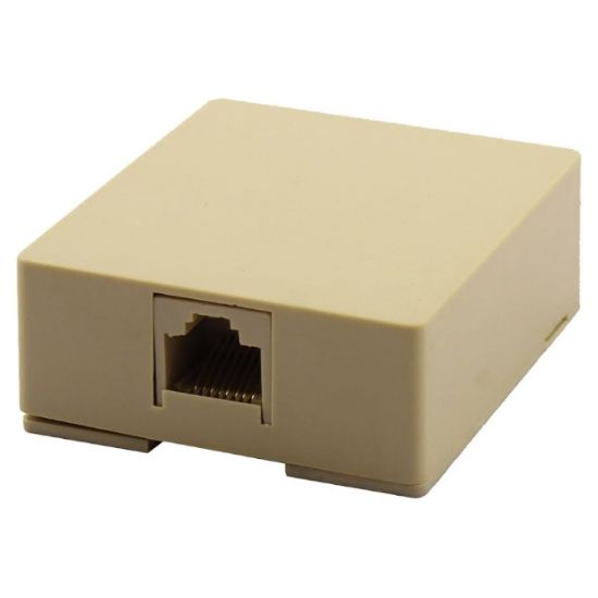 Picture of RJ45 SURFACE BOX CAT5 WHITE SINGLE PORT BEIGE