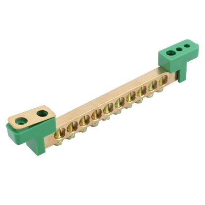 Picture of EARTH BRASS BUS BAR 8-WAY 6x9MM GREEN EXTENDED EARTH