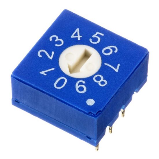 Picture of ROTARY SWITCH DIP 10W BINARY BCD REAL CODE WHITE ROTOR