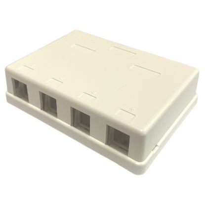Picture of SURFACE MOUNT ETHERNET EMPTY BOX 4 PORT WHITE