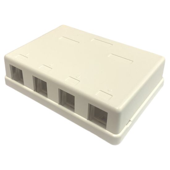 Picture of SURFACE MOUNT ETHERNET EMPTY BOX 4 PORT WHITE