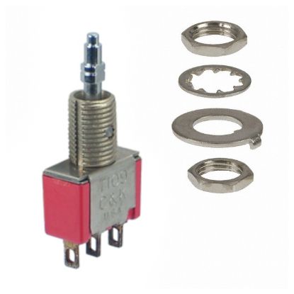 Picture of MINI TOGGLE SWITCH SPDT ON-MOM SOL 2A 250VAC